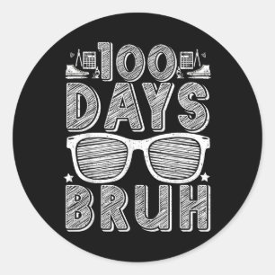 Pegatina Redonda 100 Días Escolares 100º Día De La Escolaridad