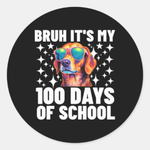 Pegatina Redonda 100 Días Escolares 100º Día De La Escolaridad