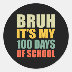 Pegatina Redonda 100 Días Escolares 100º Día De La Escolaridad