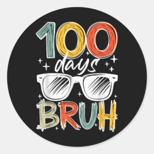 Pegatina Redonda 100 Días Escolares 100 Día Escolar De Niños B