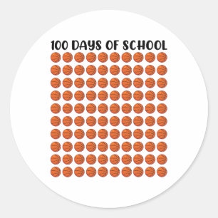 Pegatina Redonda 100 Días Escolares Bysketll 100º Profesor