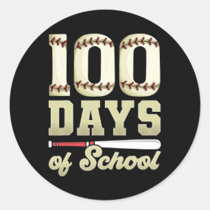 Pegatina Redonda 100 Días Escolares De Bysebyll