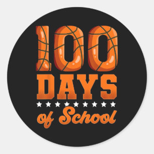 Pegatina Redonda 100 Días Escolares De Bysketbyll