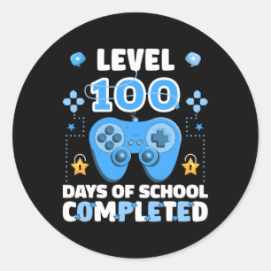 Pegatina Redonda 100 Días Escolares Finalizados El 100º Día Del Sc