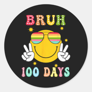 Pegatina Redonda 100 Días Escolares Sonrisas De 100 Días Escolares