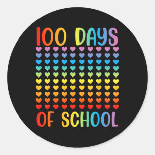 Pegatina Redonda 100 Días Estudiantes Más Inteligentes 100 Días De 