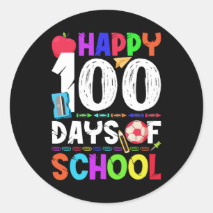 Pegatina Redonda 100 días felices de clases - 100° día de clases
