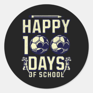 Pegatina Redonda 100 días felices de un maestro de escuela 100 días