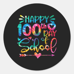 Pegatina Redonda 100 días felices del Día del Arco Escolar 100 días
