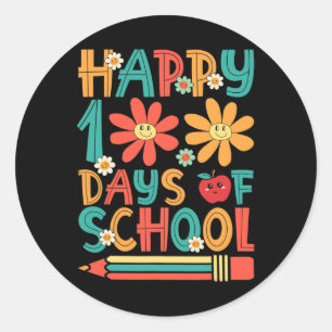 Pegatina Redonda 100 días felices para el estudiante 100° día