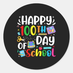 Pegatina Redonda 100 días feliz día del profesor universitario