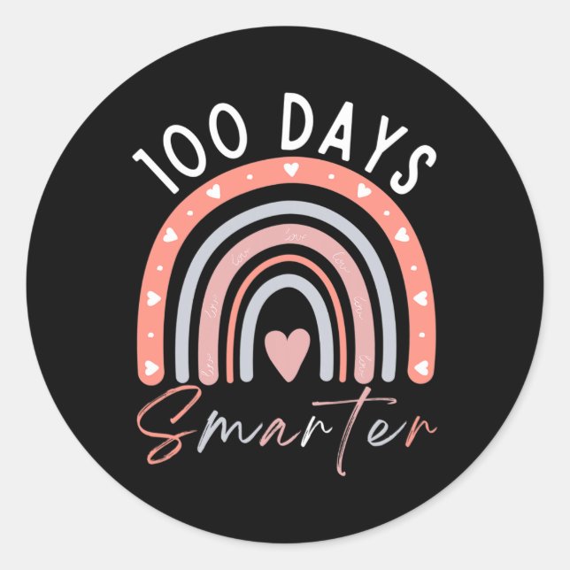 Pegatina Redonda 100 días más inteligentes - 100° día de clases, pr (Anverso)