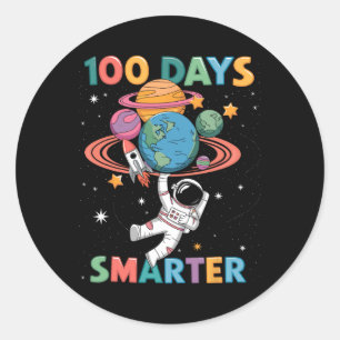 Pegatina Redonda 100 días más inteligentes 100 días de escuela infa