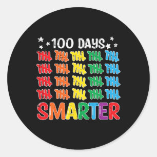 Pegatina Redonda 100 días más inteligentes 100 días para los niños