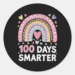 Pegatina Redonda 100 Días Más Inteligentes De La Escuela