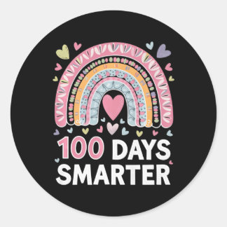 Pegatina Redonda 100 Días Más Inteligentes De La Escuela