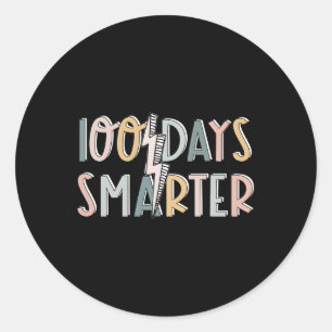 Pegatina Redonda 100 días más inteligentes para estudiantes 100 día