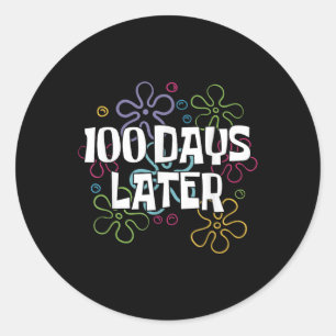 Pegatina Redonda 100 Días Más Tarde Campaña 100 Días De Maestría Es