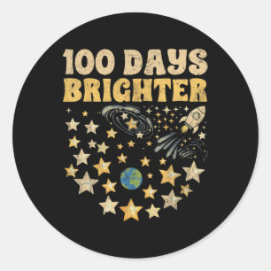 Pegatina Redonda 100 días niños más brillantes 100 días de estrella