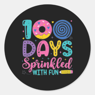Pegatina Redonda 100 días salpicados con divertidos y divertidos 10