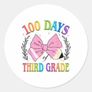 Pegatina Redonda 100 días Tercer Grado 100º Día de Colegio Coqu