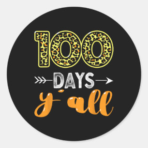 Pegatina Redonda 100 Días Todos Profesores O Estudiantes 100 Días d