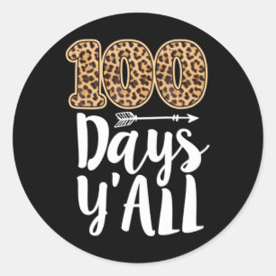 Pegatina Redonda 100 días Y&39; todos los profesores o estudiantes