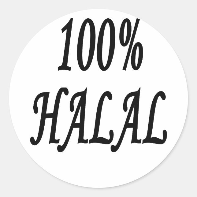 PEGATINA REDONDA 100% HALAL (Anverso)