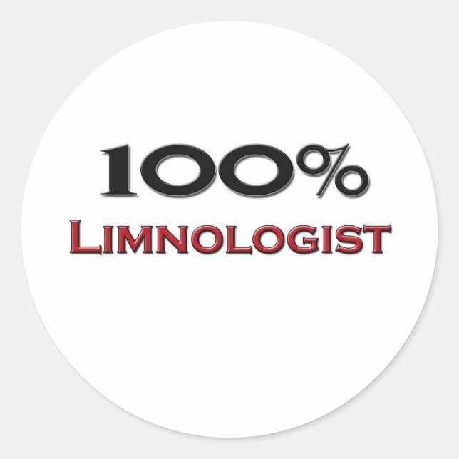 Pegatina Redonda 100% Limnólogo (Anverso)