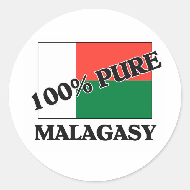 PEGATINA REDONDA 100% MALAGASIA (Anverso)