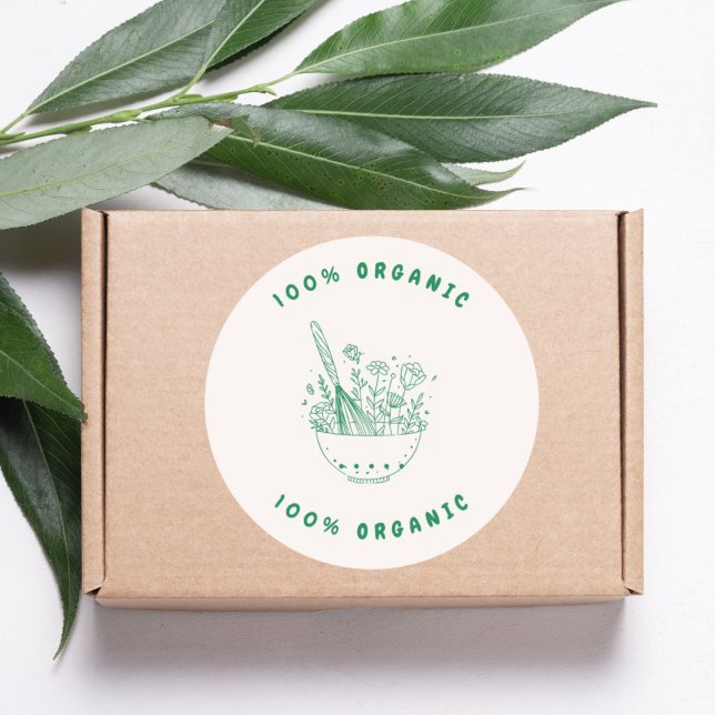 Pegatina Redonda 100% Organic Baking Flowers (Subido por el creador)