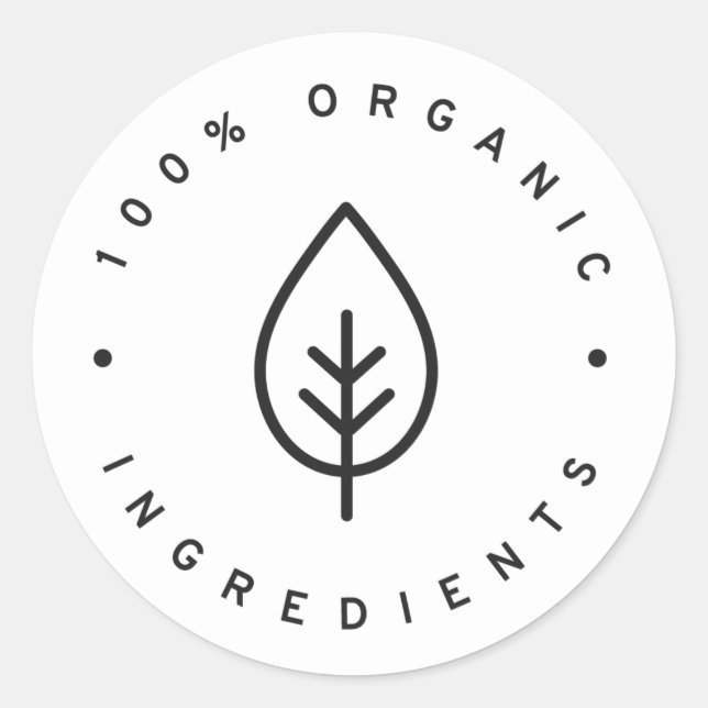 Pegatina Redonda 100% orgánico (Anverso)