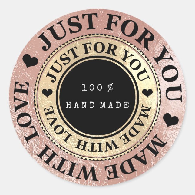 Pegatina Redonda 100% Rosa de nombres web de mano blanco negro dora (Anverso)