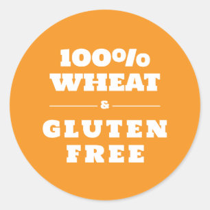 Pegatina Redonda 100% Sin Trigo ni Gluten