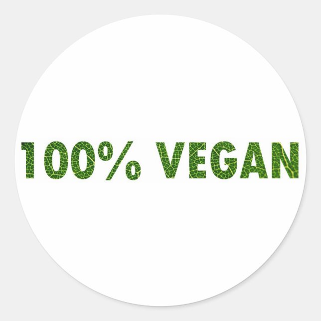 Pegatina Redonda 100% Vegan (Anverso)