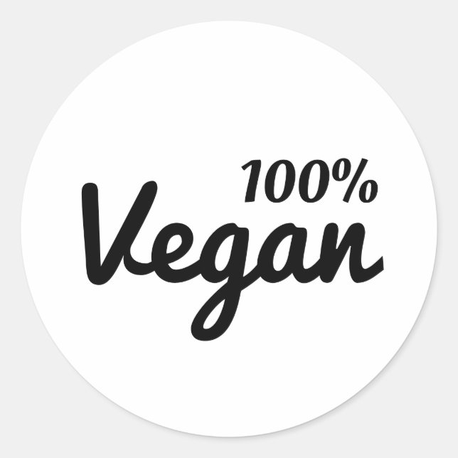 Pegatina Redonda 100% Vegan Oval Stickers (Anverso)