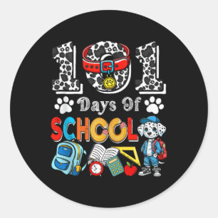 Pegatina Redonda 101 Días Escolares 100 Días Estudiantes