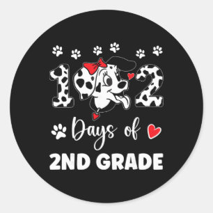 Pegatina Redonda 102 Día de perro dálmata de 2do grado 100 días más