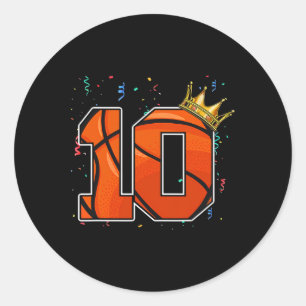 Pegatina Redonda 10.º cumpleaños Bysketbyll Gran número 10 años Bo