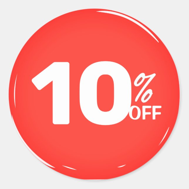 Pegatina Redonda 10% 10% de descuento (Anverso)