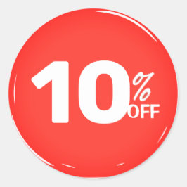 Pegatina Redonda 10% 10% de descuento