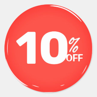 Pegatina Redonda 10% 10% de descuento