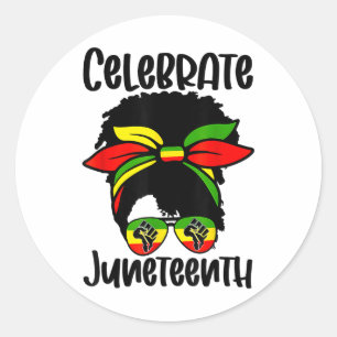 Pegatina Redonda 10 de junio Ancestores Black African American Flag