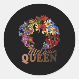 Pegatina Redonda 10 de junio Camisetas Reina Afroamericana Nat