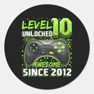 Pegatina Redonda 10 Impresionantes videojuegos 2012 desbloqueados D