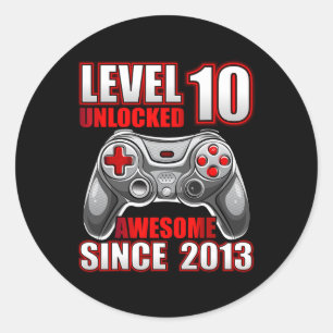 Pegatina Redonda 10 Impresionantes videojuegos 2013 desbloqueados D