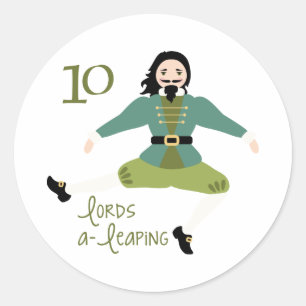 Pegatina Redonda 10 Lords A-Salaping