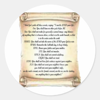 Pegatina Redonda 10 mandamientos