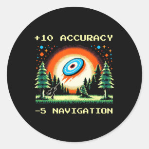 Pegatina Redonda +10 Precisión –5 Navegación Jugador de Disc Golf P