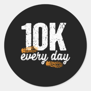 Pegatina Redonda 10K Cada Día 10000 Pasos Metas de Fitness Salud Ma